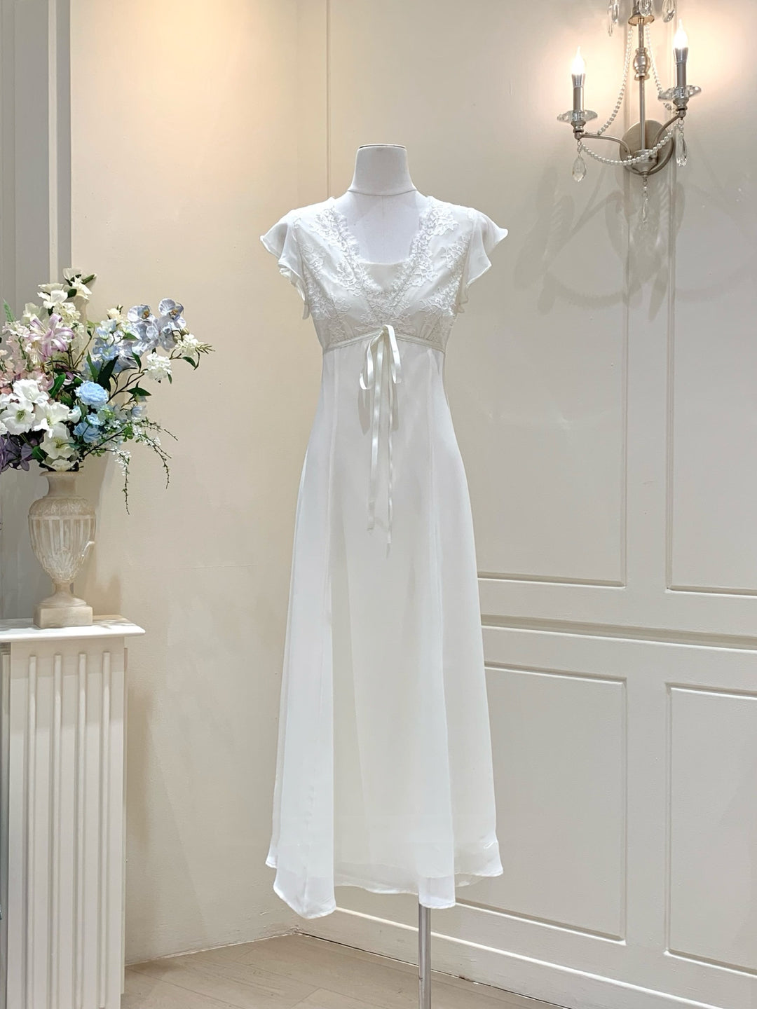 【dress】レースドッキングロングワンピース　N3651