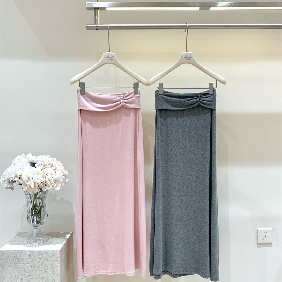 【set】レースドッキングトップス×ロングスカートセット   N3650