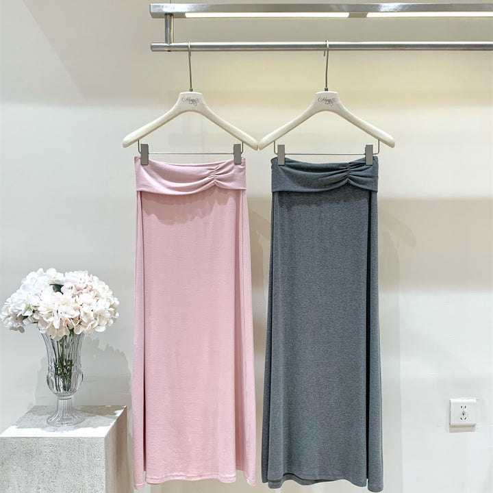 【set】レースドッキングトップス×ロングスカートセット   N3650