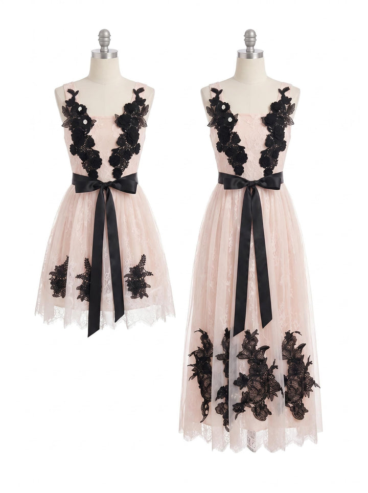 【dress】レースチュールロングワンピース＆ミニワンピース　N3638