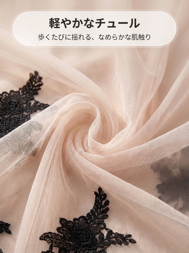 【dress】レースチュールロングワンピース＆ミニワンピース　N3638