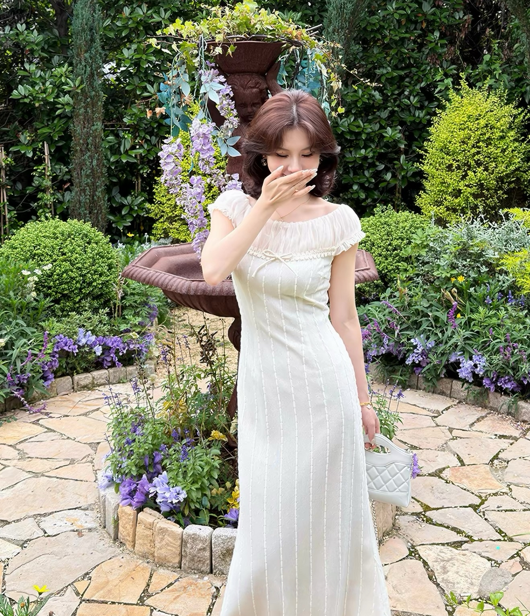 【dress】チュールドッキングロングニットワンピース　N3657