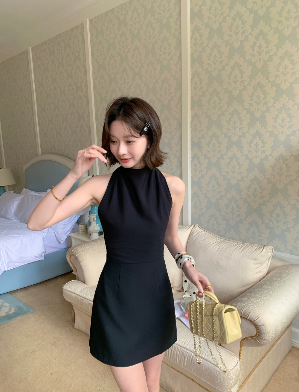 【dress】バックリボンミニワンピース　N3660