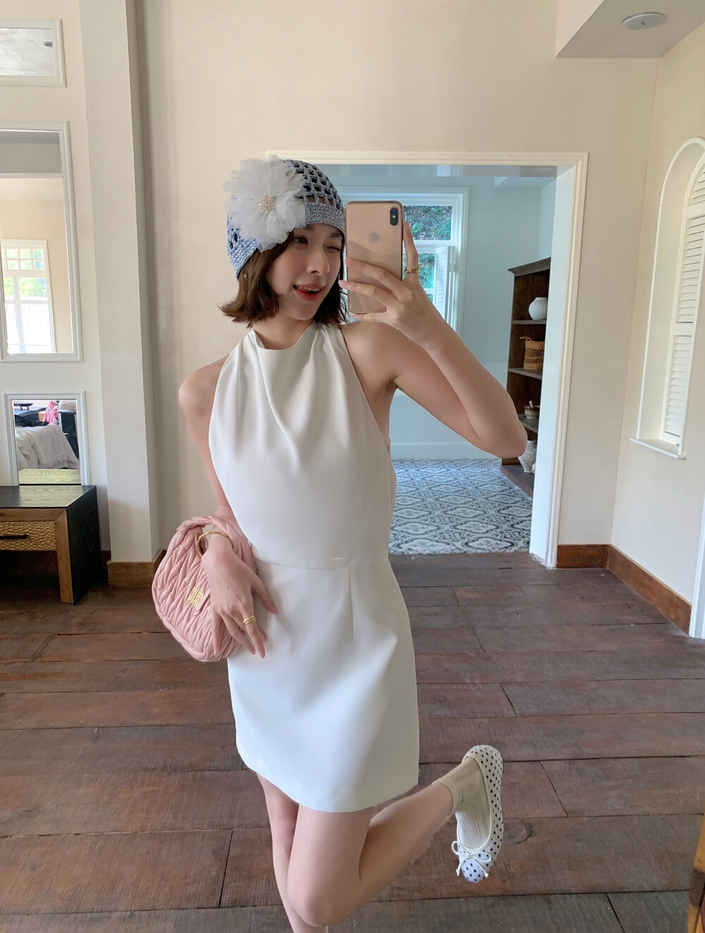【dress】バックリボンミニワンピース　N3660