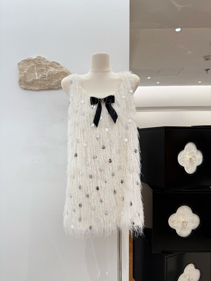 【dress】スパンコールフリンジミニワンピース　N3661
