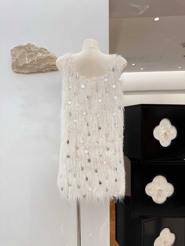 【dress】スパンコールフリンジミニワンピース　N3661