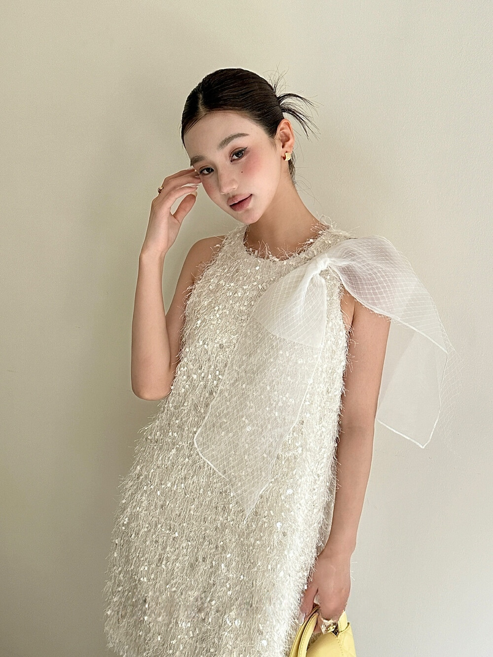 【dress】ビッグリボンフリンジミニワンピース　N3662