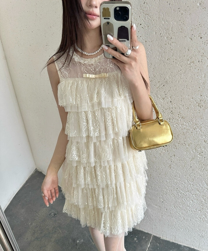 【dress】ティアードレースワンピース　K0588
