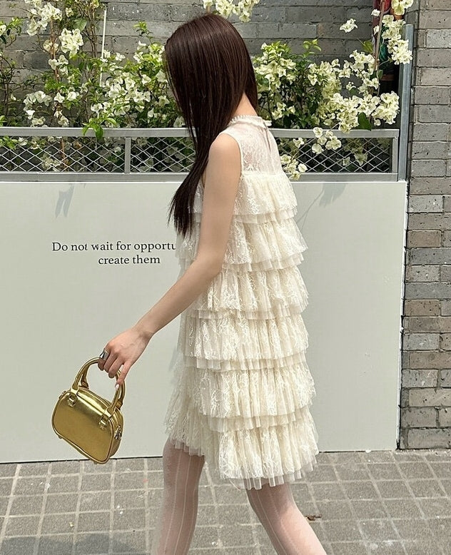 【dress】ティアードレースワンピース　K0588