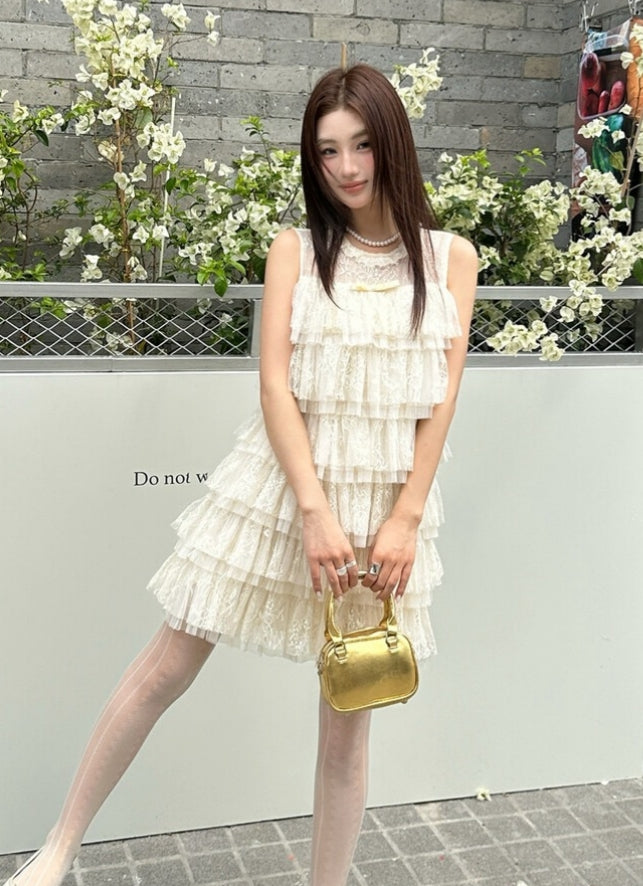 【dress】ティアードレースワンピース　K0588