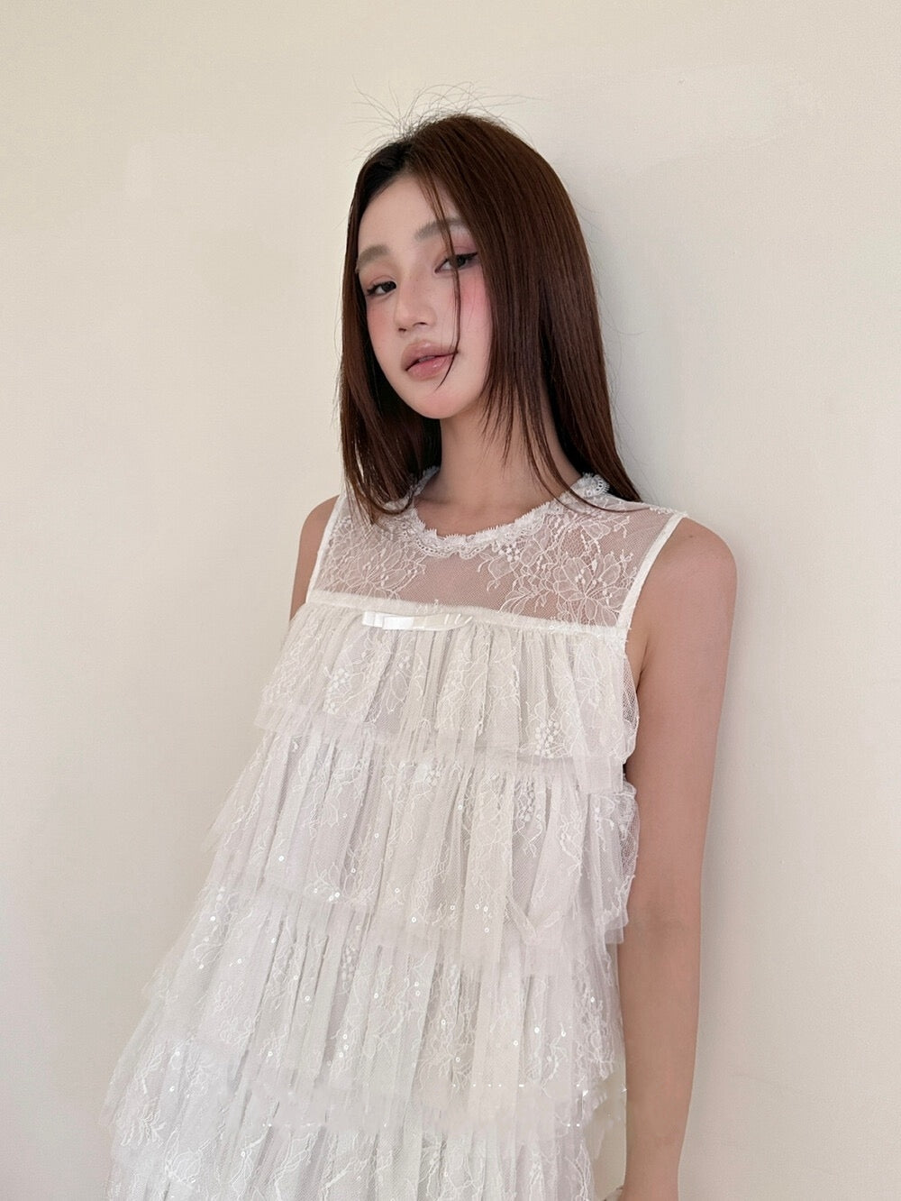 【dress】ティアードレースワンピース　K0588