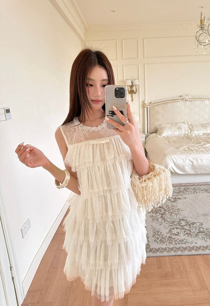 【dress】ティアードレースワンピース　K0588