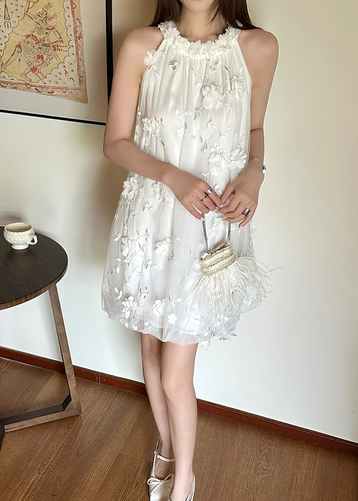 【dress】立体感フラワーミニワンピース　K0590