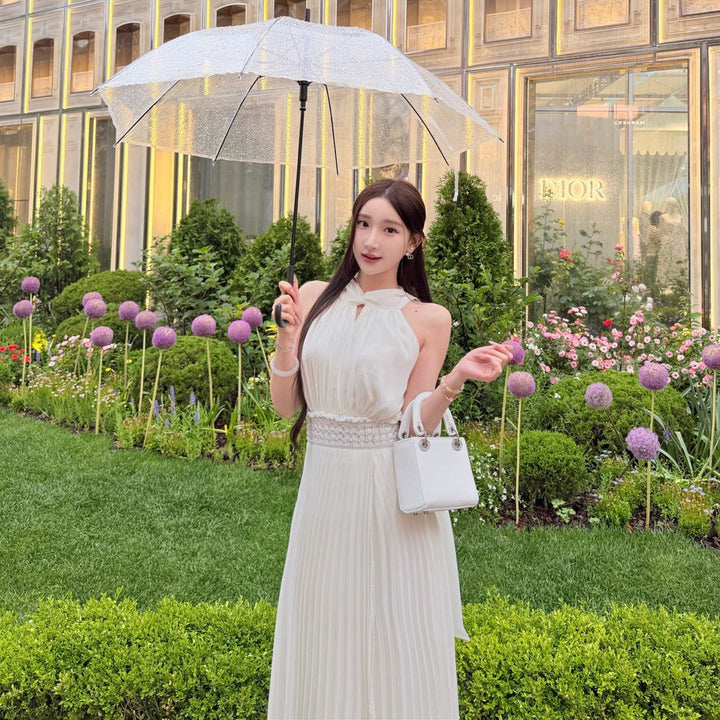 【dress】ウエストパール付きロングワンピース　N3671