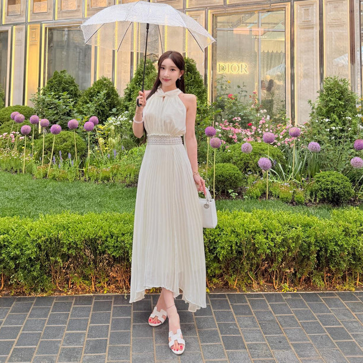 【dress】ウエストパール付きロングワンピース　N3671