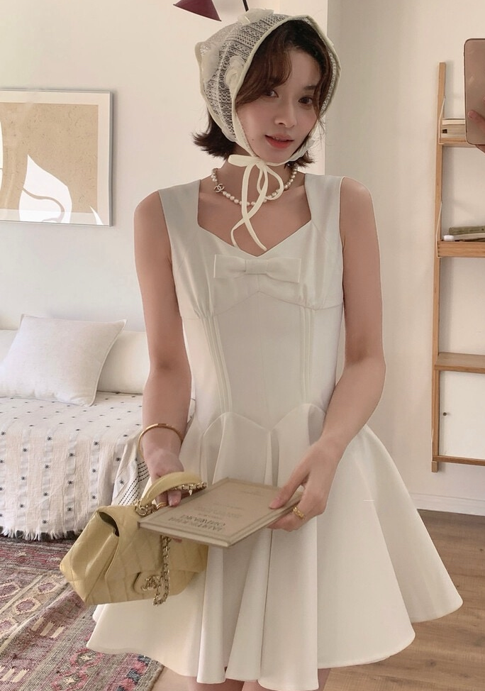 【dress】リボンミニワンピース　K0592