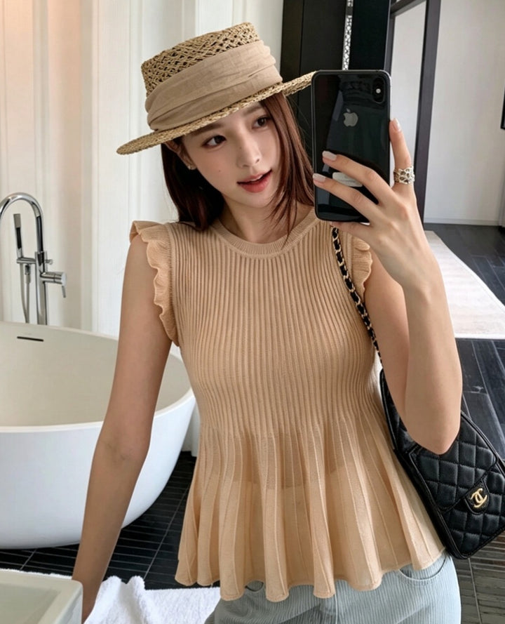 【tops】ペプラムシアートップス　K0595