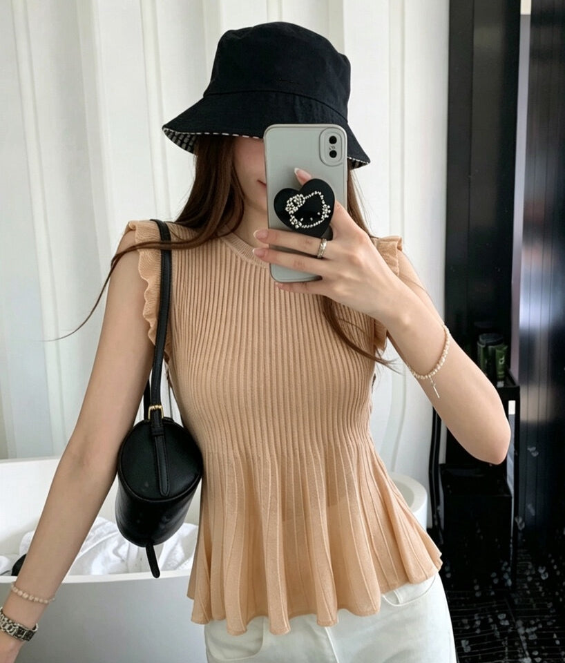 【tops】ペプラムシアートップス　K0595