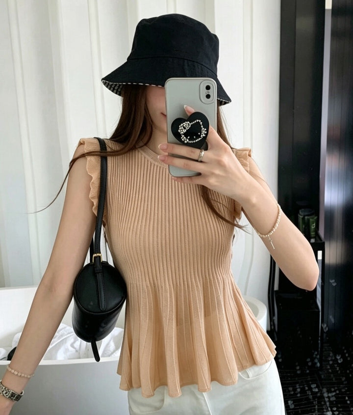 【tops】ペプラムシアートップス　K0595