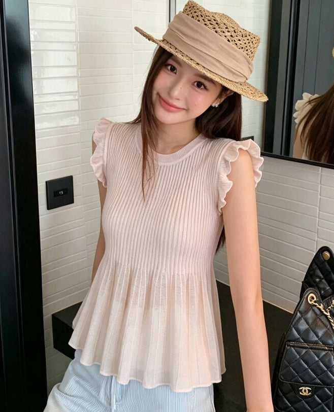 【tops】ペプラムシアートップス　K0595