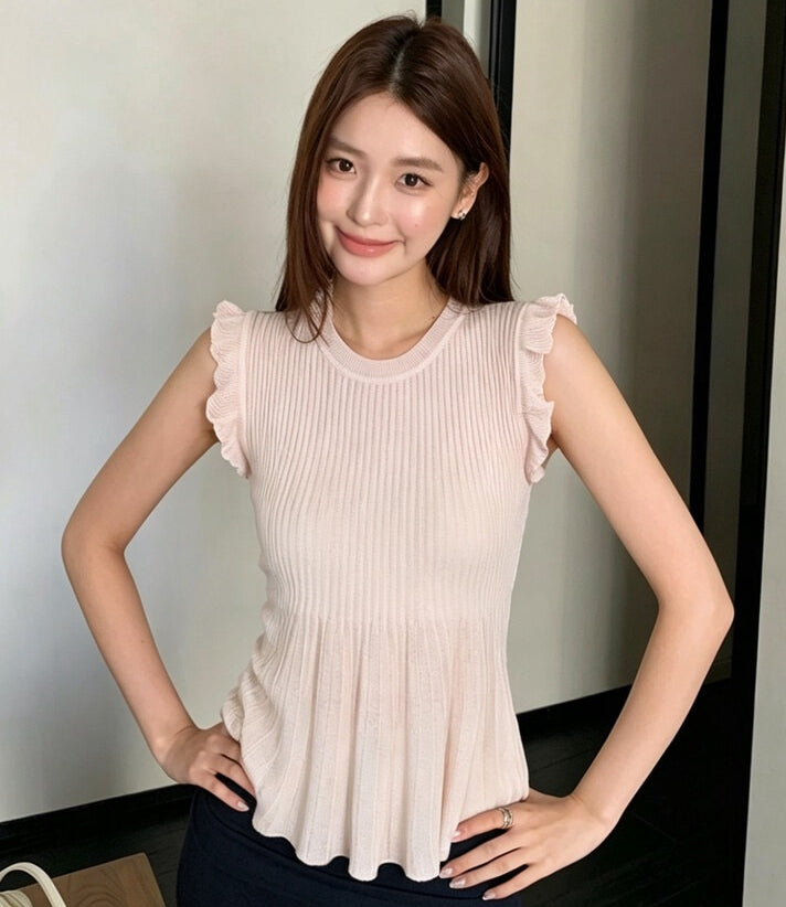 【tops】ペプラムシアートップス　K0595