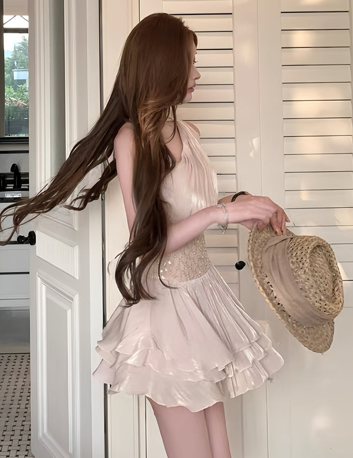 【dress】2WAYホルターネックミニワンピース　K0597