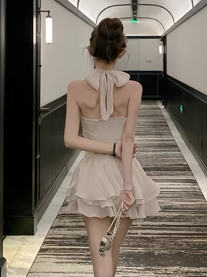 【dress】2WAYホルターネックミニワンピース　K0597
