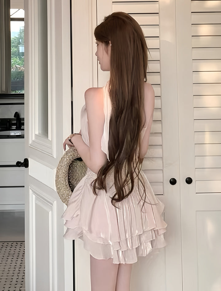 【dress】2WAYホルターネックミニワンピース　K0597