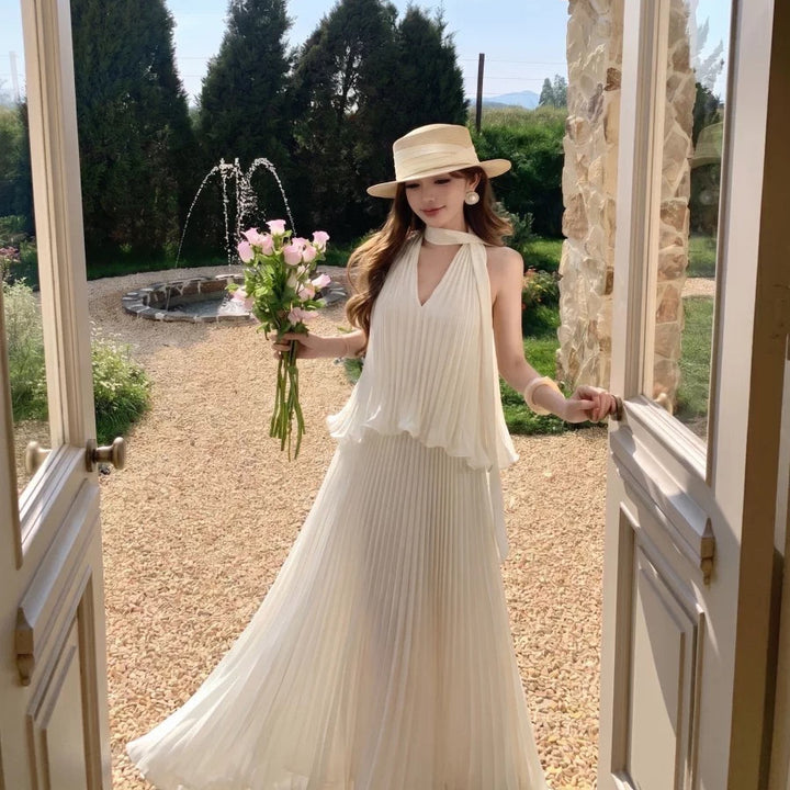 【dress】プリーツロングワンピース　N3675