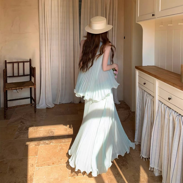 【dress】プリーツロングワンピース　N3675