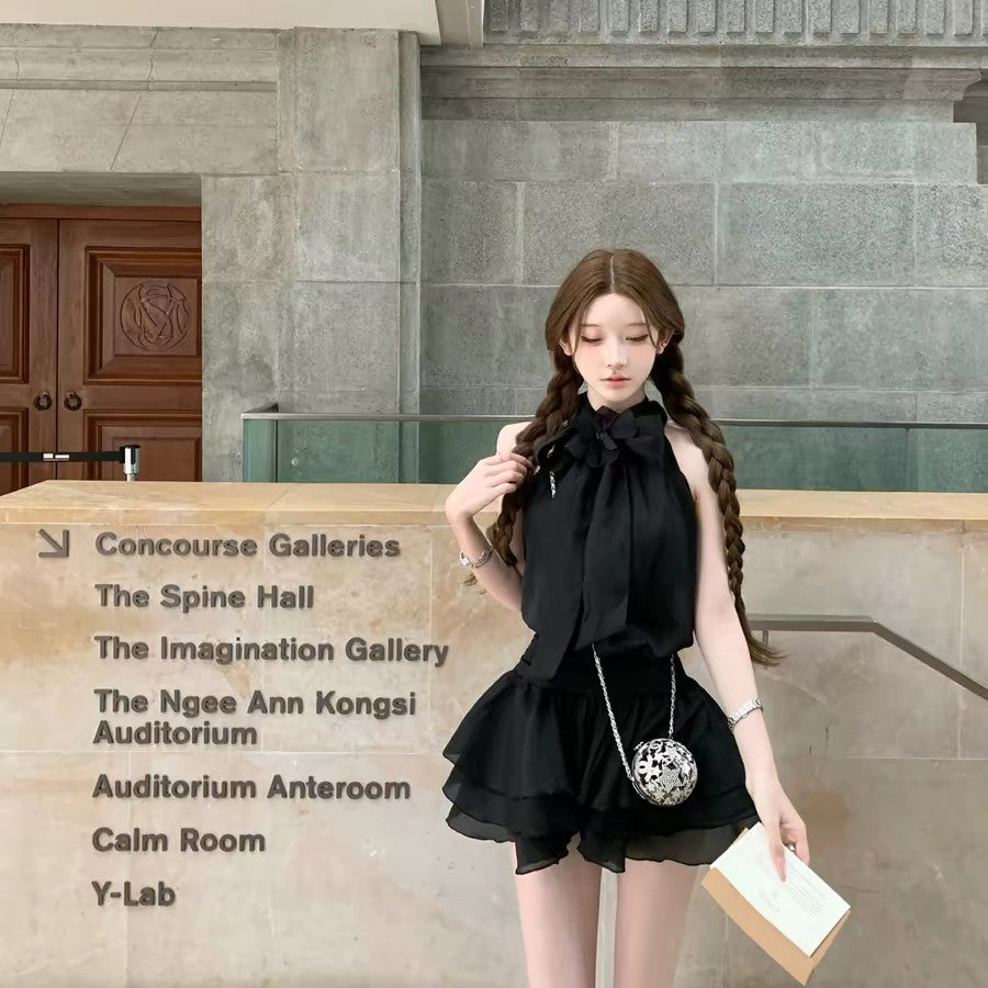 dress】ボウタイホルターネックミニワンピース N3676 – NANASTYLE