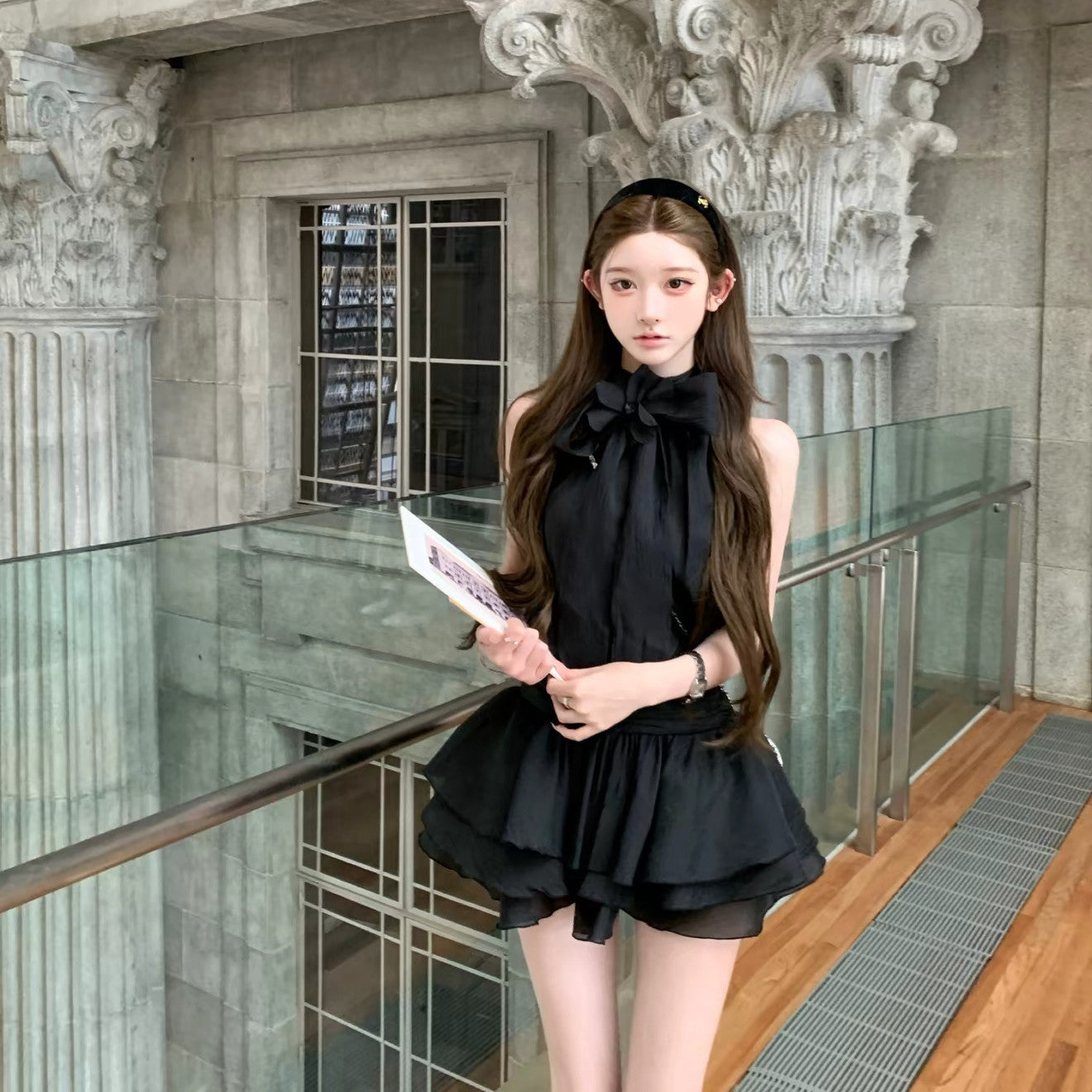 dress】ボウタイホルターネックミニワンピース N3676 – NANASTYLE
