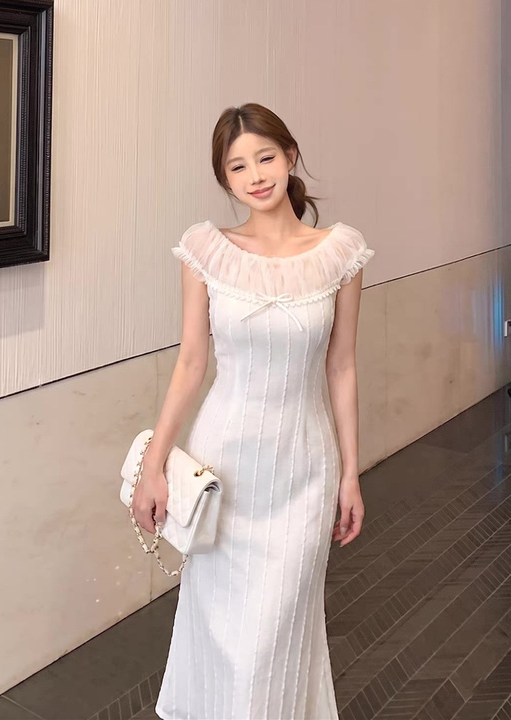 【dress】チュールドッキングマーメイドワンピース　K0602