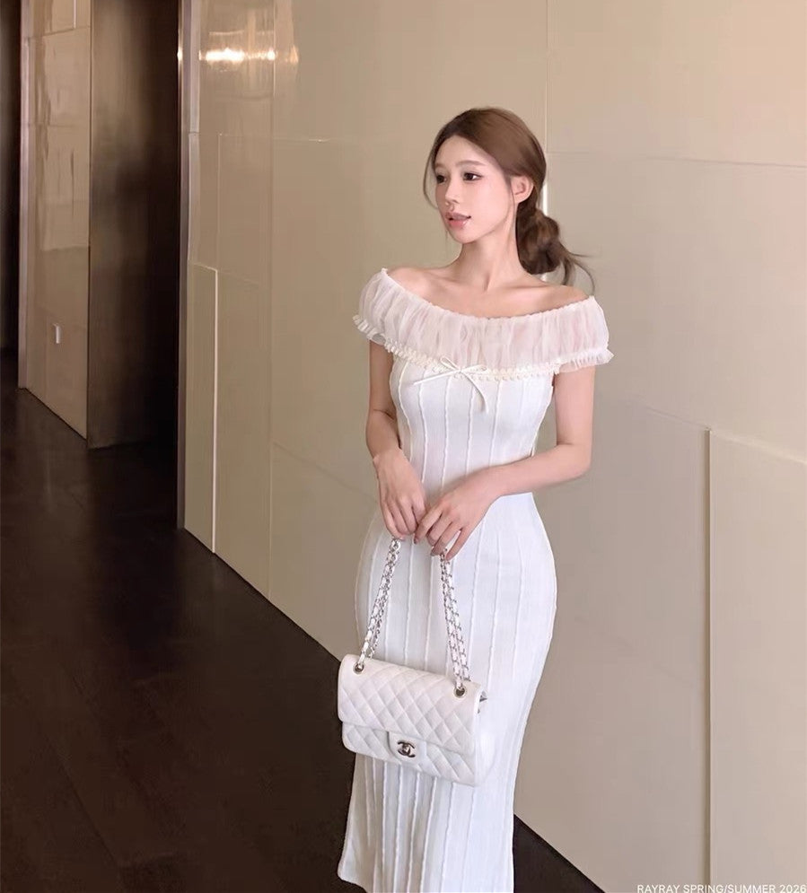 【dress】チュールドッキングマーメイドワンピース　K0602