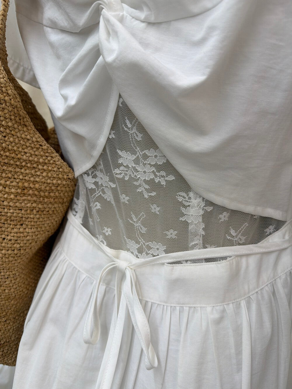 【dress】レースドッキングロングワンピース Q8649