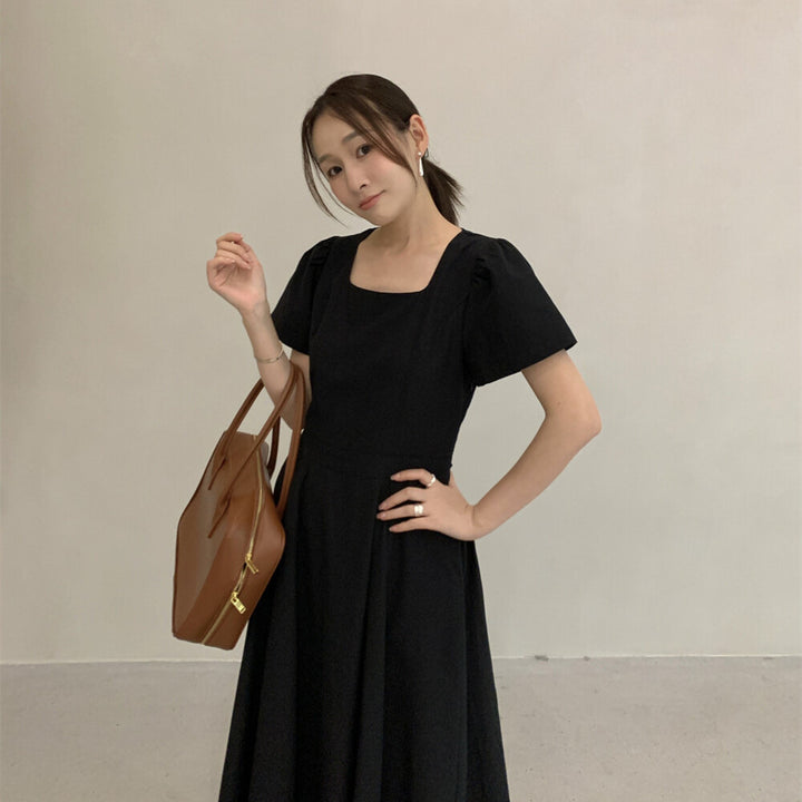 【dress】レースドッキングロングワンピース Q8649