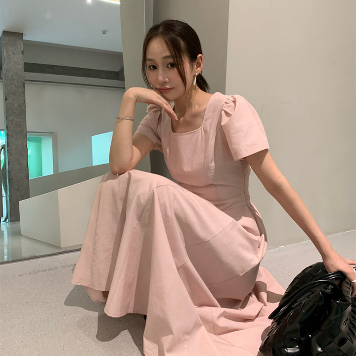 【dress】レースドッキングロングワンピース Q8649