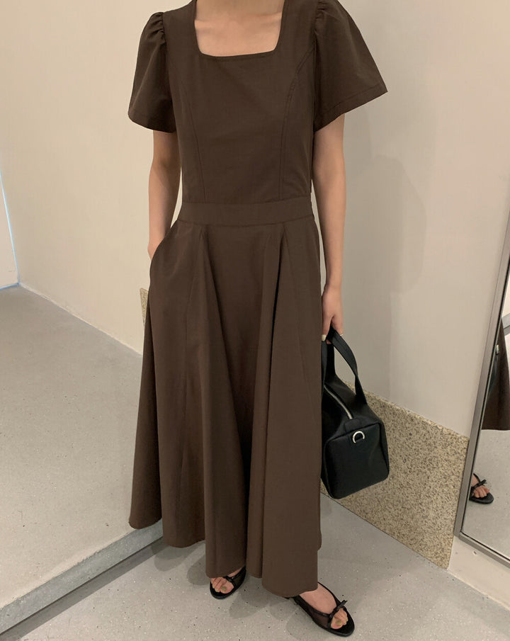 【dress】レースドッキングロングワンピース Q8649