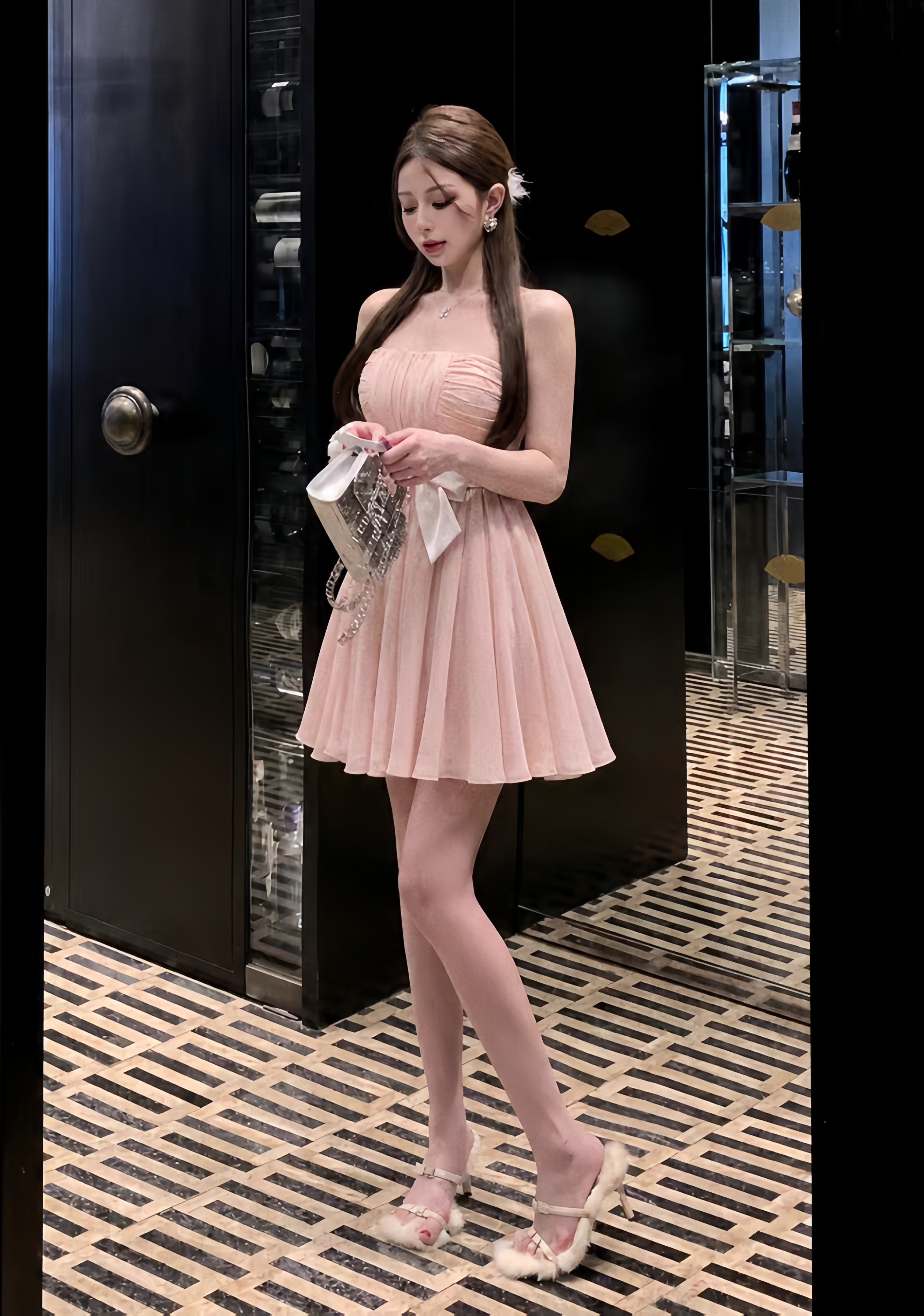 dress】リボンベアトップミニワンピース K0604 – NANASTYLE