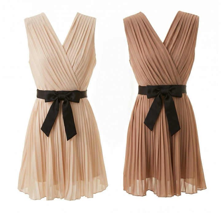 【dress】リボンプリーツミニワンピース　N3680