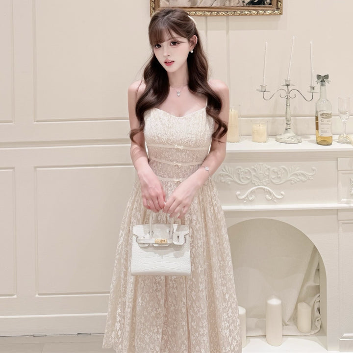 【dress】ウエストリボンレースワンピース　N3683