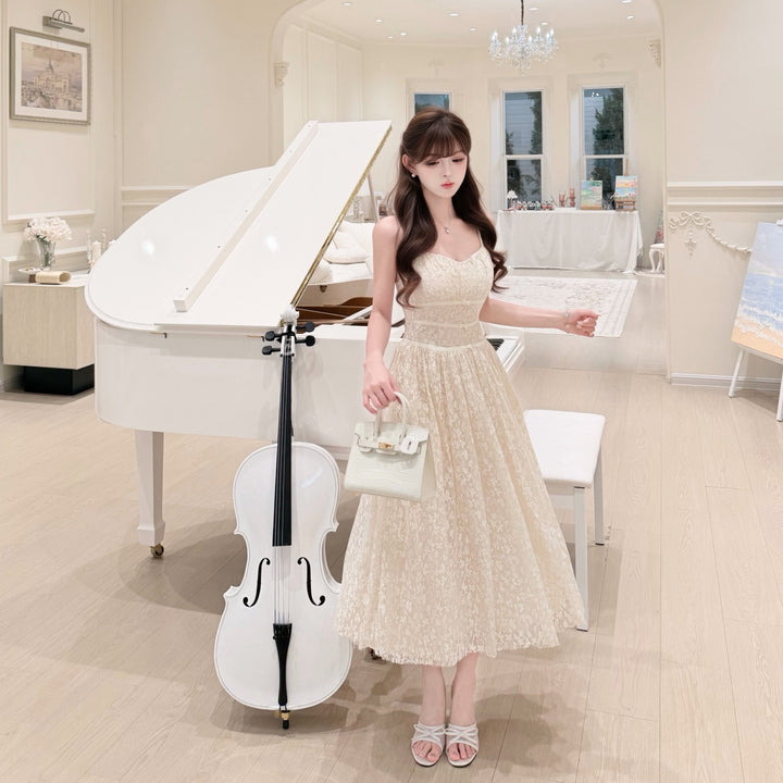 【dress】ウエストリボンレースワンピース　N3683