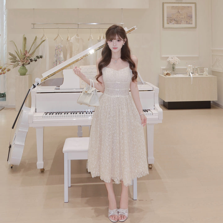 【dress】ウエストリボンレースワンピース　N3683