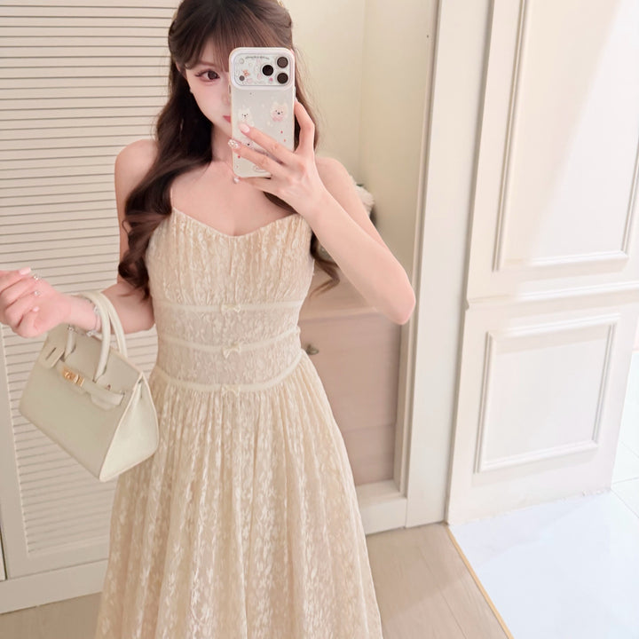 【dress】ウエストリボンレースワンピース　N3683