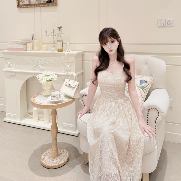【dress】ウエストリボンレースワンピース　N3683
