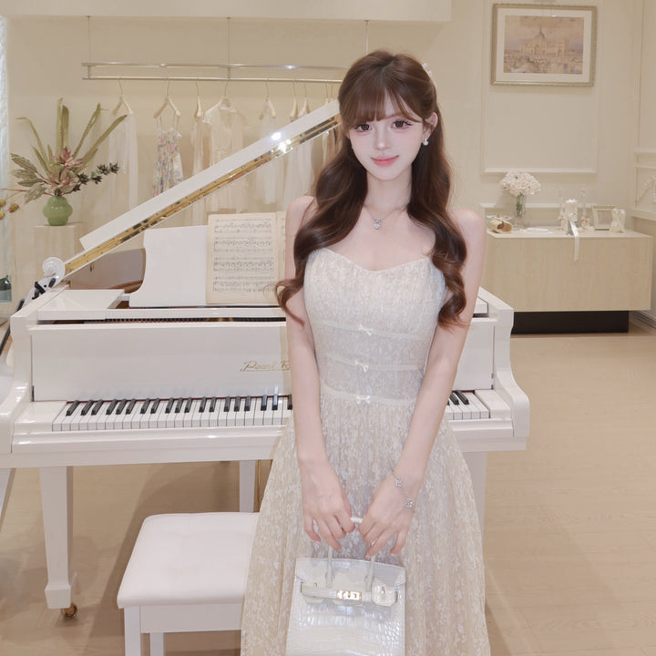 【dress】ウエストリボンレースワンピース　N3683