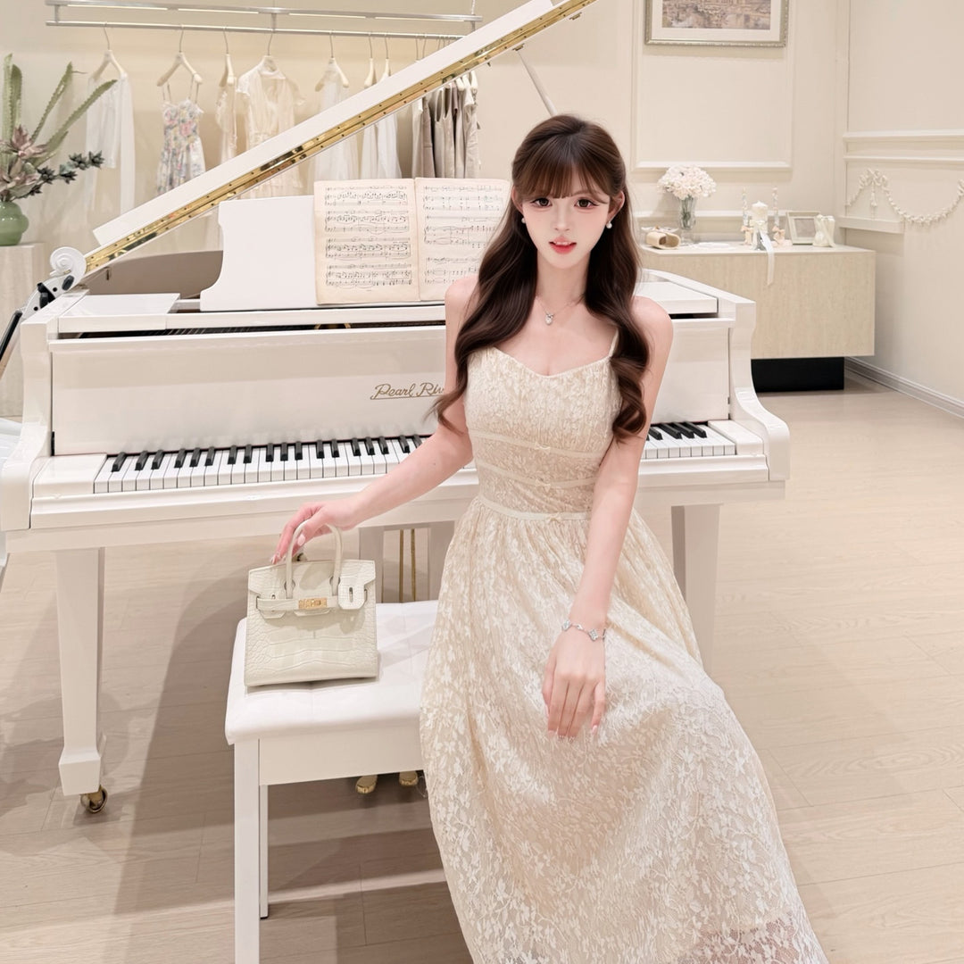 【dress】ウエストリボンレースワンピース　N3683