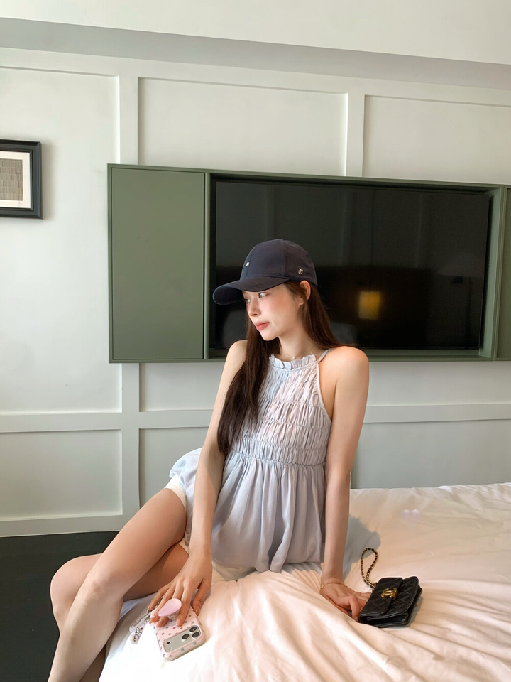 【tops】ホルターネックシャーリングトップス   N3688