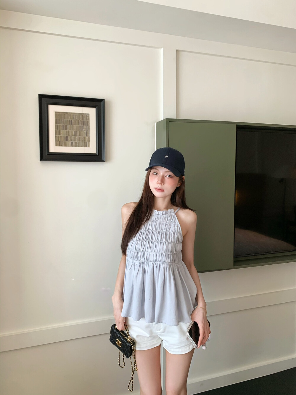 【tops】ホルターネックシャーリングトップス   N3688