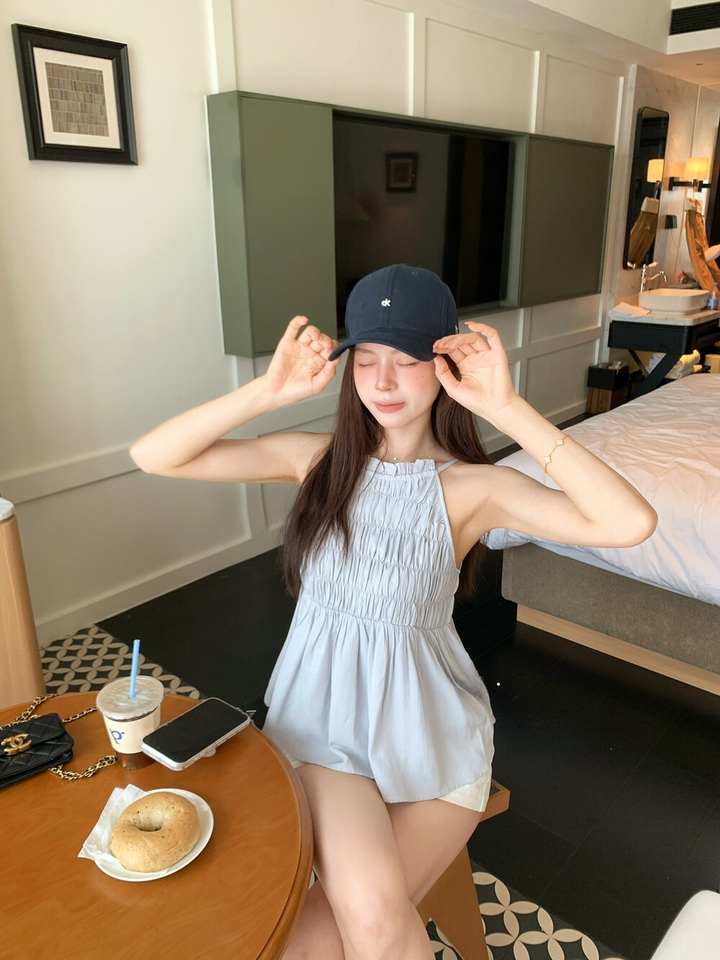 【tops】ホルターネックシャーリングトップス   N3688